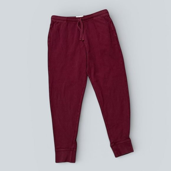 Pact Pants - Pact Organic Cotton Red Waffle Knit Joggers